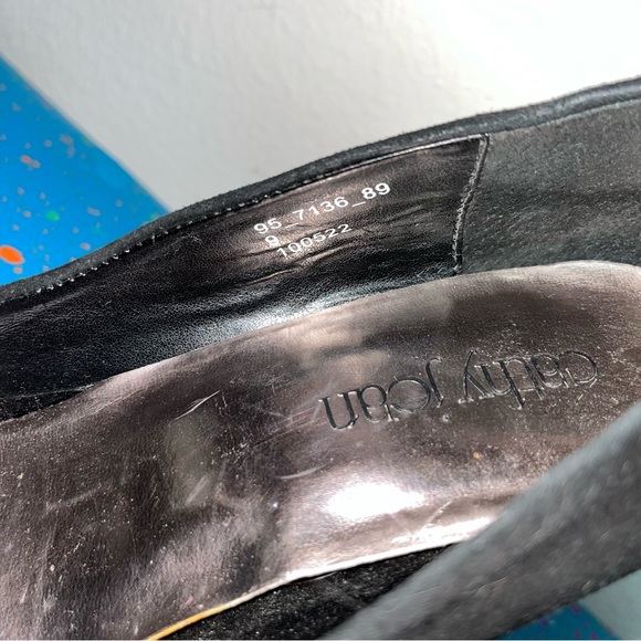 Cathy Jean Pump Heels Build-in Platform Black suede women’s size 9 leather - Picture 4 of 11